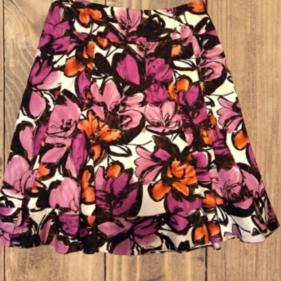 Sunny Taylor Floral Panel A-Line Skirt, Size: 12. - Picture 5 of 10